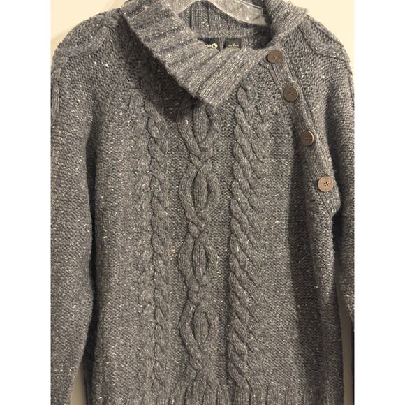 Guide Series Wool Blend Sweater Sz XL gray Cable Knit Fisherman Winter Warm - Picture 2 of 7